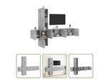 The Living Store Parete Attrezzata 5 Pezzi Cemento Grigio Materiale Legno