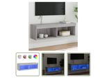 The Living Store Mobile Tv Con Luci Led Grigio Sonoma 100X30X30 Cm