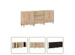 The Living Store Armadi Laterali 3 Pezzi 60X33X75 Cm In Legno Massiccio Di Mango