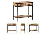 The Living Store Tavolo Consolle 70X35X70 Cm Legno Massiccio Grezzo Mango