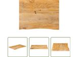 The Living Store Piano Del Tavolo Con Bordo Ad Albero 70X60X3,8 Cm In Legno Massiccio Di Mango