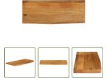 The Living Store Piano Del Tavolo Con Bordo Ad Albero 80X40X2,5 Cm In Legno Massiccio Di Mango