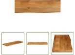The Living Store Piano Del Tavolo Con Bordo Ad Albero 100X40X2,5 Cm In Legno Massiccio Di Mango