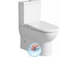 Jalta Wc Combinato Con Sedile Bidet Clean Star, Senza Bordo, Scarico Verticale/Orizzontale, Bianco
