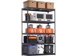 Scaffalatura Per Magazzini Vevor, 1361 Kg, 5 Ripiani, Robusta Scaffalatura Per Garage, 508 X 1219,2 X 1828,8 Mm, Scaffale A Innesto Regolabile, Scaffale Multiuso, Cucina, Magazzino, Cantina, Nero