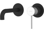 Miscelatore Per Lavabo A 2 Fori Ultrasan, Bocca Di Erogazione 15 Cm, Nero Opaco/Cromo
