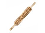 Mattarello In Legno Moodforwood, Inciso, 43 Cm, Con Manici, Perfetto Per La Cottura - Motivo Coniglio