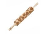 Moodforwood Mattarello In Legno, Inciso, 43 Cm Con Manici, Perfetto Per La Cottura Al Forno - Motivo Monstera