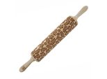 Mattarello In Legno Moodforwood, Inciso, 43 Cm Con Manici, Perfetto Per La Pasticceria - Motivo Paradise