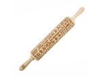 Moodforwood Mattarello In Legno, Inciso, 43 Cm Con Manici, Perfetto Per La Cottura Al Forno - Motivo Kocham