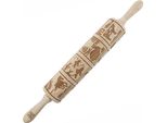 Moodforwood Mattarello In Legno, Inciso, 43 Cm Con Manici, Perfetto Per La Cottura Al Forno - Motivo Animale