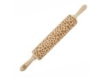Mattarello In Legno Moodforwood, Inciso, 43 Cm, Con Manici, Perfetto Per La Cottura Al Forno - Motivo A Zampa