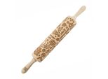 Mattarello In Legno Moodforwood, Inciso, 43 Cm Con Manici, Perfetto Per La Pasticceria - Motivo Merry Christmas