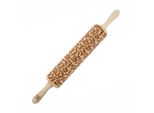 Mattarello In Legno Moodforwood, Inciso, 43 Cm, Con Manici, Perfetto Per La Cottura - Motivo Scoiattolo