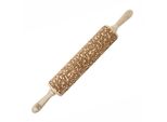Moodforwood Mattarello In Legno, Mattarello In Legno Inciso Con Manici, Mattarello Con Motivo Per Torte, Ø 6 Cm X 43 Cm, Barocco