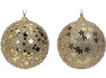 H&S Decoration | Guaina Per Albero Di Natale - Guaina Per Albero Di Natale - 8 Cm - 12 Pezzi - Oro - Guaina Per Albero - Luccicante - Con Stelle