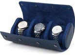 Rotolo Per Orologi 3 Pezzi | Scatola Per Orologi | Custodia Per Orologi In Pelle | Rotolo Per Orologi | Portagioie Per Orologi | Scatola Per Orologi Da Uomo | Blu