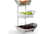 Cesto Di Frutta, Cesto Di Frutta In Ceramica A 3 Livelli Per La Cucina, Ciotole Da Cucina In Porcellana Per Conservare Frutta E Verdura, Dadi Per Spuntini, Piatto Da Dessert E Supporto Per Feste E Matrimoni.