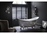 Casa Padrino Vasca Da Bagno Freestanding In Stile Liberty Effetto Acciaio Inox Modello He-Lyd 173 X 75 X 81 Cm - Vasca Da Bagno Antica Retrò In Stile Barocco