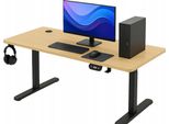 Ekspand | Scrivania - 120 Cm - Altezza Regolabile 72-118 Cm - Elettrica - Legno Frassino Con Led