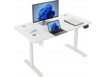 Ekspand | Scrivania Regolabile In Altezza - 120 Cm - Regolazione Elettrica 72-118 Cm - Bianco - Con Led