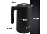 Bollitore Balter In Acciaio Inox WK-5 Touch, 1,7L, Impostazione Temperatura 40-100°C, Senza Bpa, Doppia Parete, Funzione Keep Warm, Nero