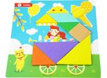 Puzzle Educativo Creativo A Mosaico Tangram Blocchi Di Legno