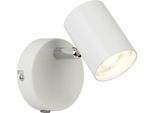 Semplice Spot A Parete Rollo 1 Luce Bianco Con Interruttore Girevole E Orientabile Led 4W 3000K Bianco Caldo