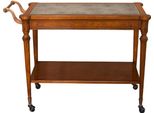 Casa Padrino Carrello Barocco Marrone Chiaro 102 X 52 X H. 77 Cm - Carrello In Legno Massiccio Con Piano In Vetro Eglomato - Accessori Per La Gastronomia Barocca