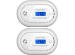 Aroha Link Rilevatore Monossido Di Carbonio Interconnesso - Batteria Da 10 Anni - Allarme Monossido Collegabile, Allarme Portatile - 2 Pezzi