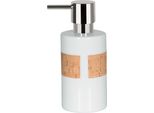 Dispenser Di Sapone Spirella "Tube"" | Con Pompa | Dispenser Di Sapone Liquido | Porcellana | 300Ml | Resistente E Robusto | Bianco Con Sughero"