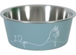 Ciotola Per Gatti In Acciaio Inox Love Cat 400Ml Blu Zolux