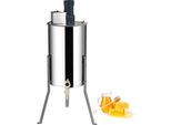 Smelatore Elettrico 2/4 Telai - Smelatore Tangenziale - Smelatore Per Apicoltori - 140W - Acciaio Inox Lucidato - Altezza Regolabile - Coperchio Trasparente