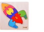 Jokomisiada Puzzle Di Legno Rocket 7 Pezzi