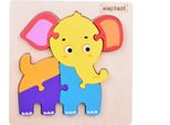 Puzzle In Legno Jokomisiada Elefante 6 Pezzi