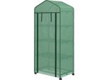 Serra In Film Con Rotolo, Serra Con 4 Ripiani, Serra In Film Con Telaio In Acciaio, Per Giardino, Balcone 69 X 50 X 165 Cm, Verde
