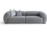 Elegante Divano Grigio A 4 Posti In Tessuto Dal Design Moderno