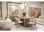 Elegante Sala Da Pranzo In Legno Beige Con Sedie E Console