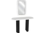 Consolle Bianca Con Specchio In Legno In Stile Elegante