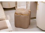 Pouf Moderno In Tessuto Di Legno Beige Seduta E Poggiapiedi Eleganti
