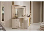 Elegante Toletta In Legno Bianco Con Specchio E Sgabello