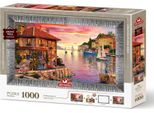 Art Puzzle Puzzle Con Cornice E Colla 3In1 Porto Mediterraneo 1000 Pezzi