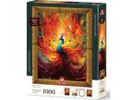 Art Puzzle Puzzle Con Cornice E Colla 3In1 Pavone Colorato 1000 Pezzi