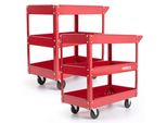 Set Di 2 Carrelli Da Officina Arebos | 3 Scomparti | Capacità Di Carico Fino A 100 Kg