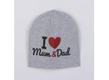 Cappellino New Baby I Love Mum And Dad Grigio, Taglia 3- 9 M