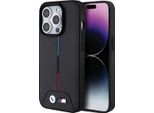 Bmw Bmhmp15L22Pvtk Custodia Rigida Iphone 15 Pro 6.1 Czarny/Nero Trapuntata Tricolore Magsafe