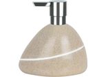 Dispenser Per Sapone Spirella "Etna"" Dispenser Per Sapone Liquido In Poliresina Effetto Pietra Beige/Bianco 400Ml"
