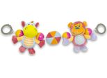 Baby Mix Ippopotamo E Scimmia In Peluche, Sonaglio Per Passeggino