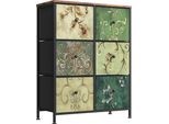 Cassettiera Fortuna Lai Con 6 Cassetti In Tessuto, Credenza Con Cassetti In Tessuto, Cassettiera Per Cucina Ufficio Corridoio, Mobile Tv Con Cassetti In Tessuto