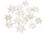Forme Di Legno - Dpcraft - Fiocchi Di Neve 15Pz Bianco Dorato
